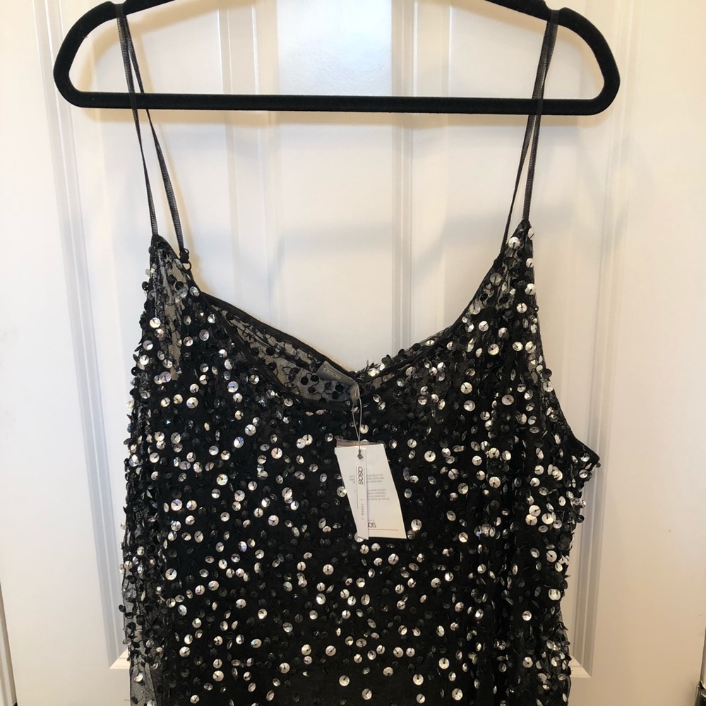 ASOS 24 black/silver sequin tank